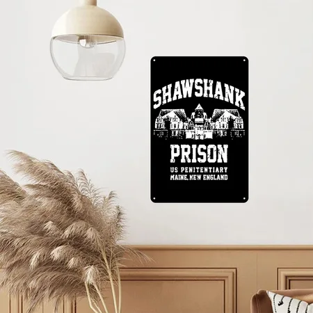 Shawshank Redemption Prision Jail Penitentiary Black Metal Poster Wall Art Decor Sign
