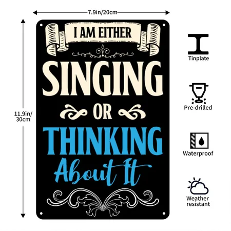 Singer Voice Singing Melody Black Metal Poster Wall Art Decor Sign
