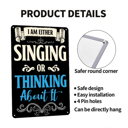 Singer Voice Singing Melody Black Metal Poster Wall Art Decor Sign