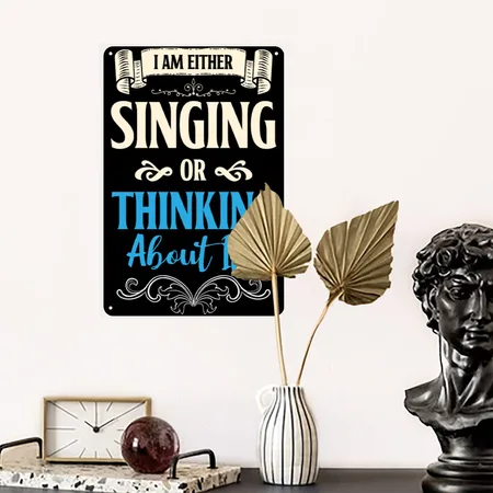 Singer Voice Singing Melody Black Metal Poster Wall Art Decor Sign