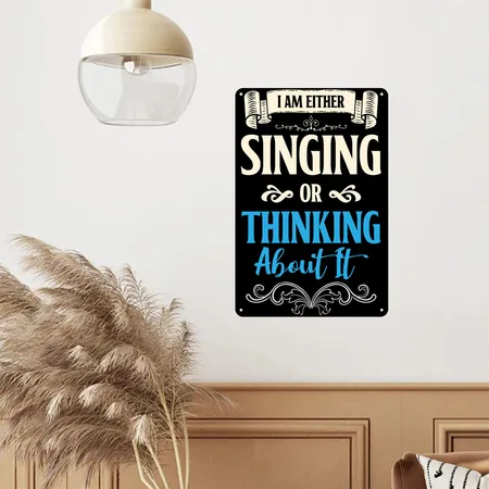 Singer Voice Singing Melody Black Metal Poster Wall Art Decor Sign