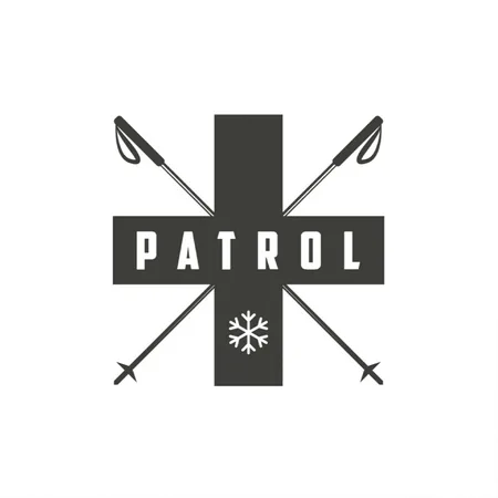 SKI PATROL White Metal Poster Wall Art Decor Sign