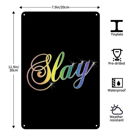 Slay Black Metal Poster Wall Art Decor Sign