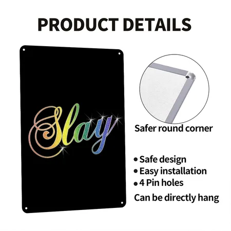 Slay Black Metal Poster Wall Art Decor Sign