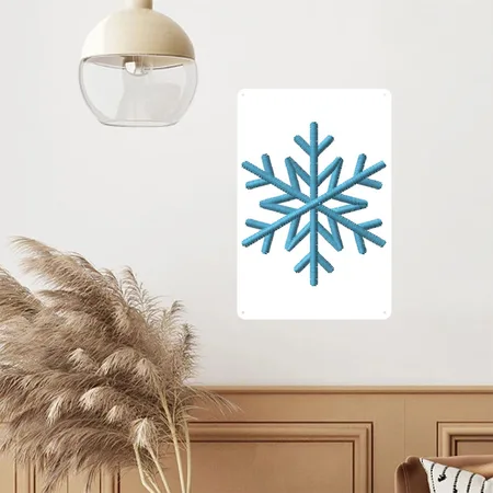 Snowflake Embroidered White/black Metal Poster Wall Art Decor Sign