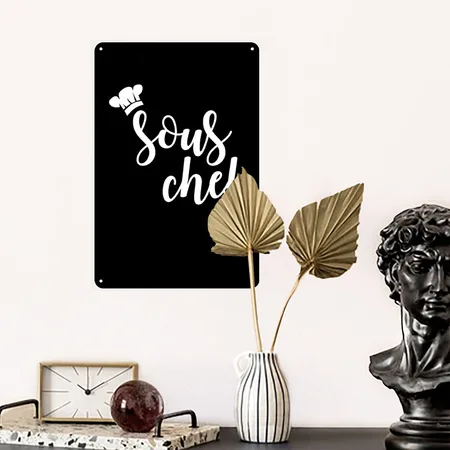 Sous Chef - Chef - Total Basics Black Metal Poster Wall Art Decor Sign