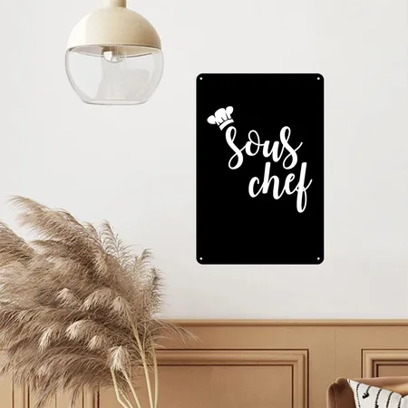 Sous Chef - Chef - Total Basics Black Metal Poster Wall Art Decor Sign