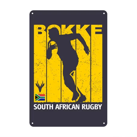 South African Rugby Bokke Midnight Navy Metal Poster Wall Art Decor Sign