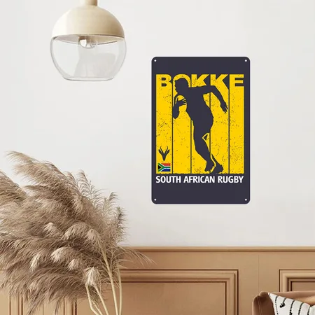 South African Rugby Bokke Midnight Navy Metal Poster Wall Art Decor Sign