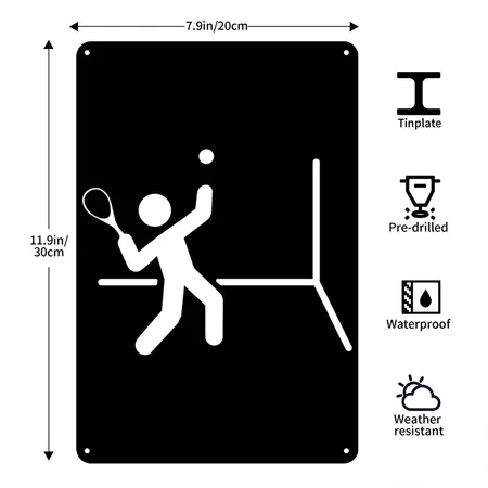 Squash Black Metal Poster Wall Art Decor Sign