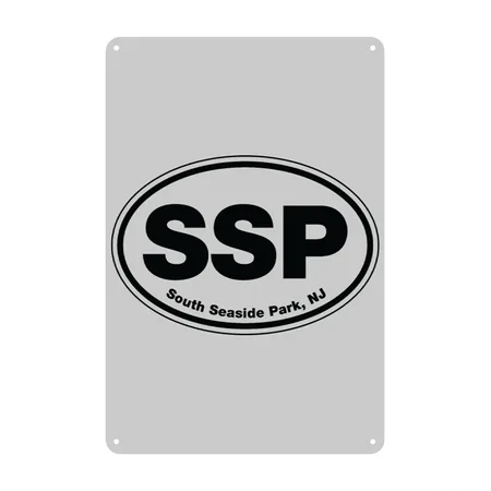 SSP Logo Heather Gray Metal Poster Wall Art Decor Sign