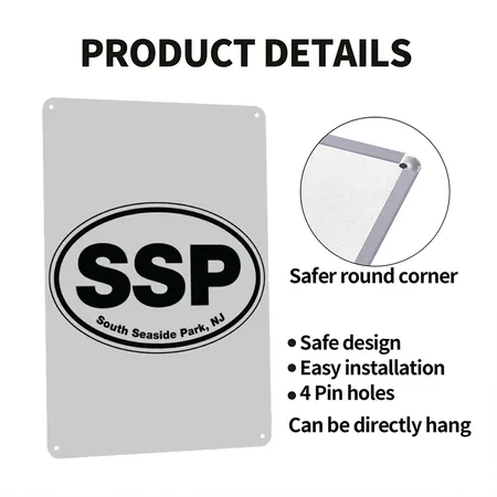 SSP Logo Heather Gray Metal Poster Wall Art Decor Sign