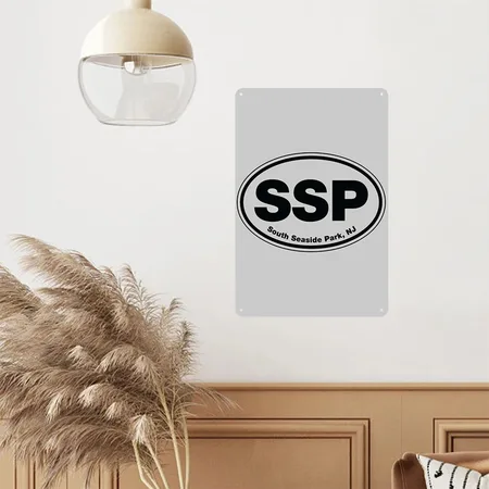 SSP Logo Heather Gray Metal Poster Wall Art Decor Sign