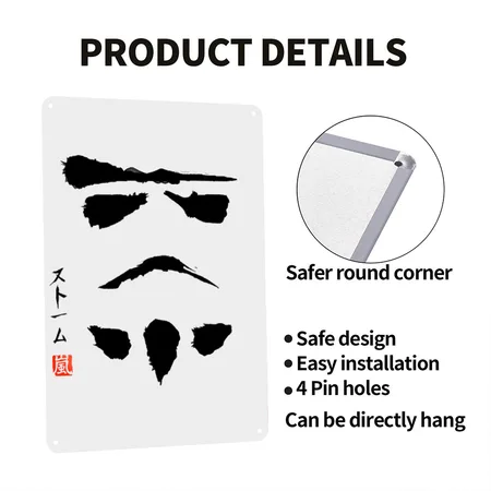 Star Wars Stormtrooper Minimalistic Painting Cool Heather Grey Metal Poster Wall Art Decor Sign