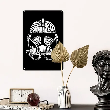 Star Wars Typography Black Metal Poster Wall Art Decor Sign