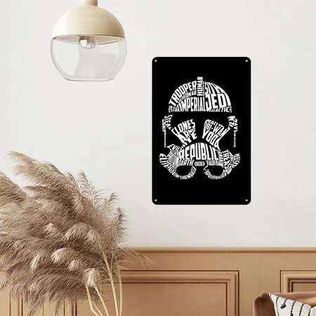 Star Wars Typography Black Metal Poster Wall Art Decor Sign