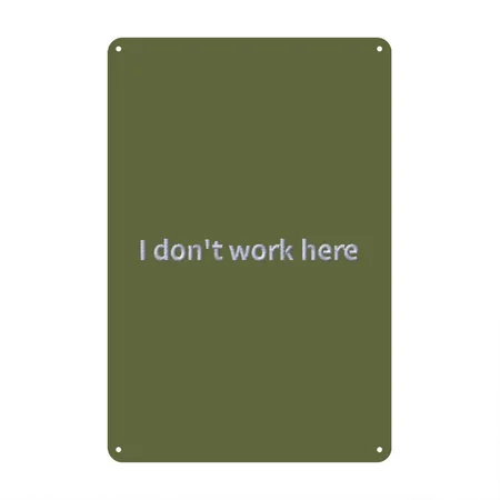 Statement Work Embroidered Olive Green Metal Poster Wall Art Decor Sign