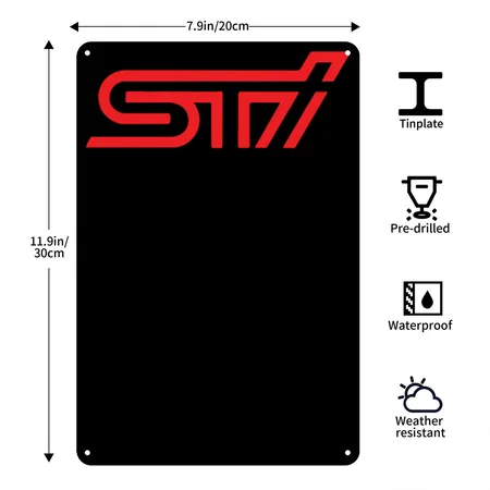 STI Black Metal Poster Wall Art Decor Sign