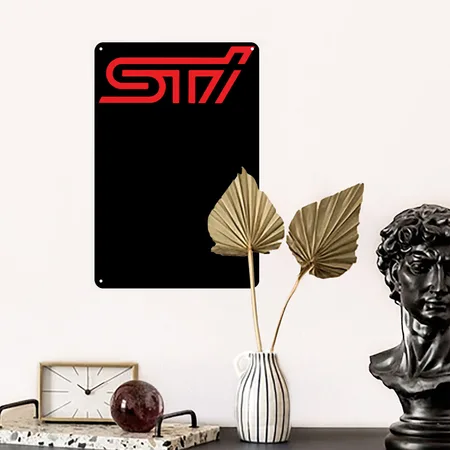 STI Black Metal Poster Wall Art Decor Sign