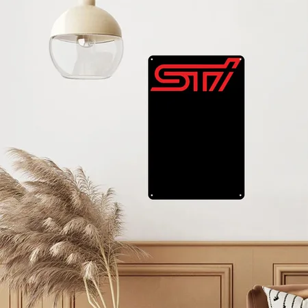 STI Black Metal Poster Wall Art Decor Sign