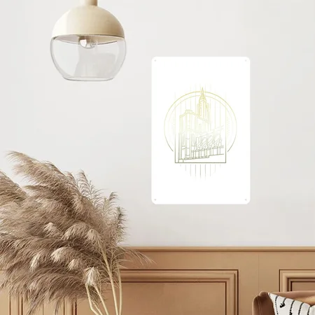 Strasbourg White Metal Poster Wall Art Decor Sign