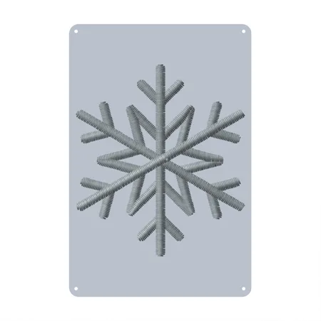 Symmetrical Snowflake Embroidered Spider Silver Metal Poster Wall Art Decor Sign