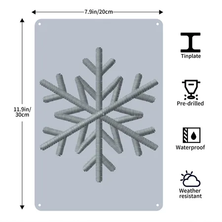 Symmetrical Snowflake Embroidered Spider Silver Metal Poster Wall Art Decor Sign