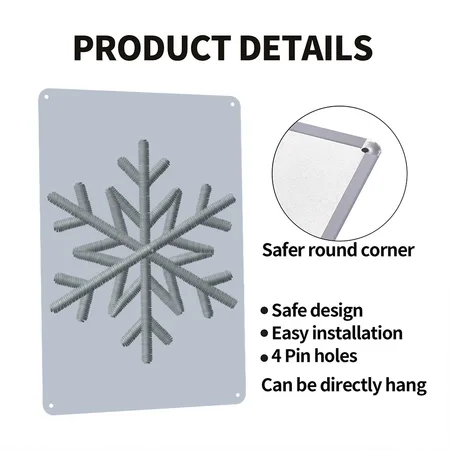 Symmetrical Snowflake Embroidered Spider Silver Metal Poster Wall Art Decor Sign