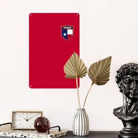 Texas Red Metal Poster Wall Art Decor Sign