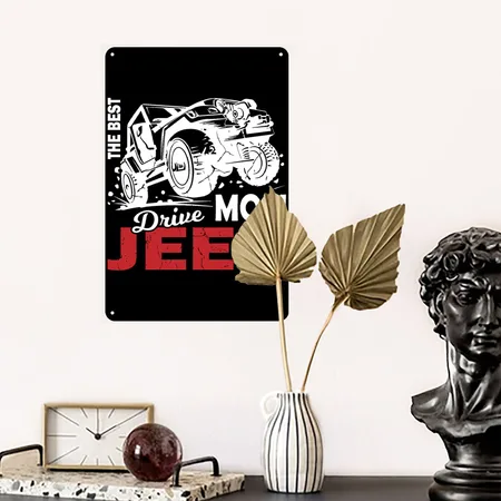 The Best Mom Drive Jeep Black Metal Poster Wall Art Decor Sign