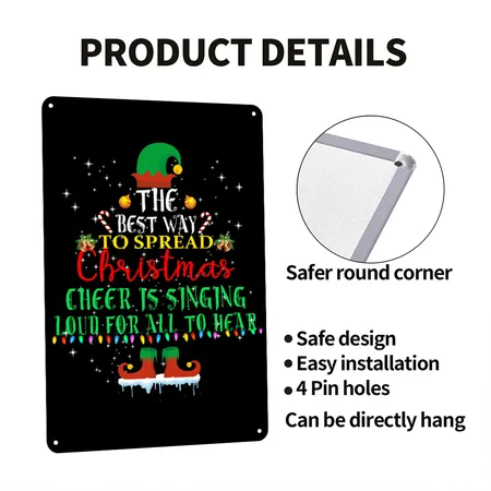 The Best Way To Spread Christmas Cheer Is Singing Black Metal Poster Wall Art Decor Sign