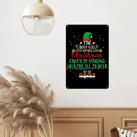The Best Way To Spread Christmas Cheer Is Singing Black Metal Poster Wall Art Decor Sign
