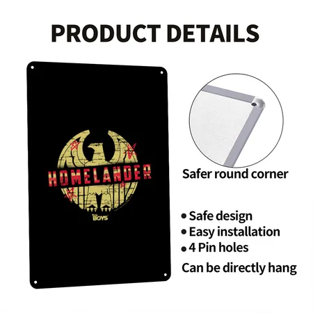 The Boys Homelander Symbol Black Metal Poster Wall Art Decor Sign