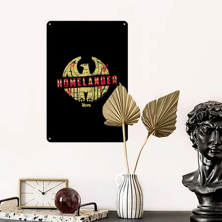 The Boys Homelander Symbol Black Metal Poster Wall Art Decor Sign