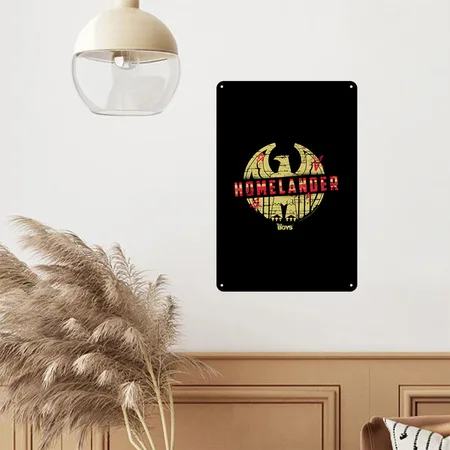 The Boys Homelander Symbol Black Metal Poster Wall Art Decor Sign