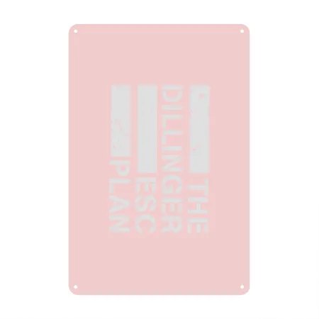The Dillinger Escape Plan Logo Cream Heather Pink Metal Poster Wall Art Decor Sign