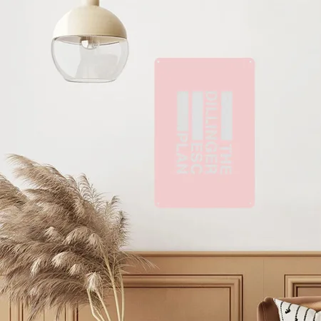 The Dillinger Escape Plan Logo Cream Heather Pink Metal Poster Wall Art Decor Sign
