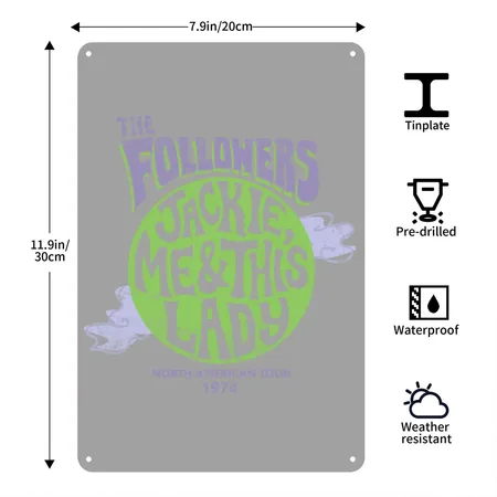 The Followers Long Sleeve (w/o Back) Heather Gray/black Metal Poster Wall Art Decor Sign