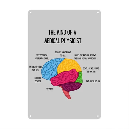 The Mind Of A Medical Physicist Heather Gray Metal Poster Wall Art Decor Sign