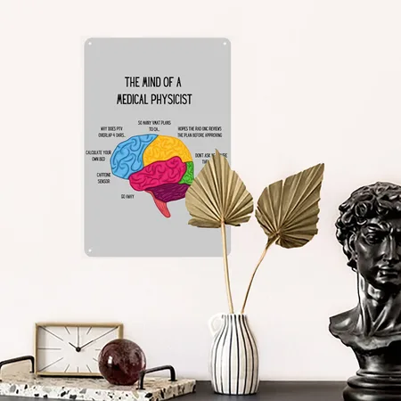 The Mind Of A Medical Physicist Heather Gray Metal Poster Wall Art Decor Sign