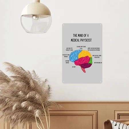 The Mind Of A Medical Physicist Heather Gray Metal Poster Wall Art Decor Sign