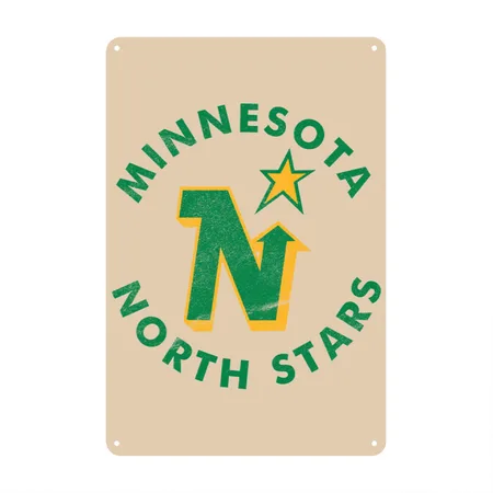 The Minnesota North Stars Ice Hockey Team Rainbow Metal Poster Wall Art Decor Sign