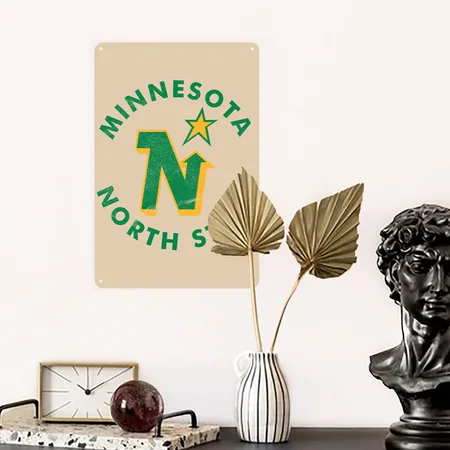 The Minnesota North Stars Ice Hockey Team Rainbow Metal Poster Wall Art Decor Sign