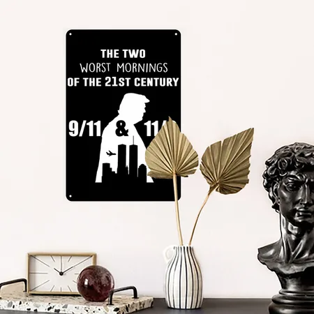 The Two Worst Mornings Of The 21st Century Black Metal Poster Wall Art Decor Sign