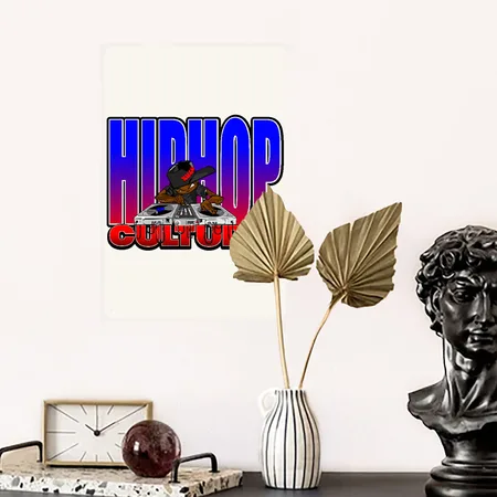 Theculture Natural White Metal Poster Wall Art Decor Sign