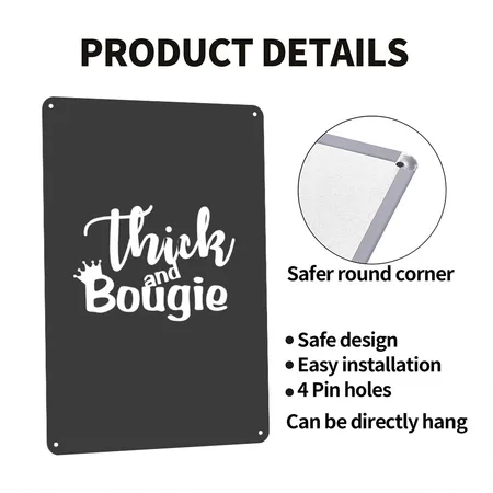 Thick And Bougie White Charcoal Star Metal Poster Wall Art Decor Sign