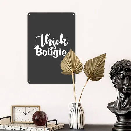 Thick And Bougie White Charcoal Star Metal Poster Wall Art Decor Sign