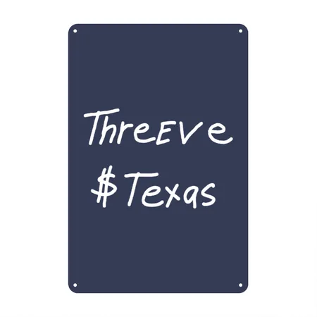 Threeve Navy Metal Poster Wall Art Decor Sign