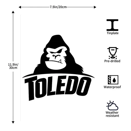 Toledo Harambe White/black Metal Poster Wall Art Decor Sign