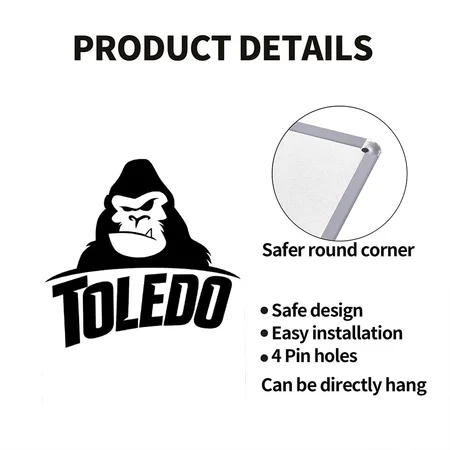 Toledo Harambe White/black Metal Poster Wall Art Decor Sign